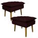 Kit 2 Puff Decorativo para Sala de Estar Opala Suede Bordô - Montanaris Decor