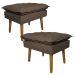 Kit 2 Puff Decorativo para Sala de Estar Opala Suede Cappuccino - Montanaris Decor