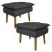 Kit 2 Puff Decorativo para Sala de Estar Opala Suede Cinza - Montanaris Decor