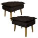 Kit 2 Puff Decorativo para Sala de Estar Opala Suede Marrom - Montanaris Decor