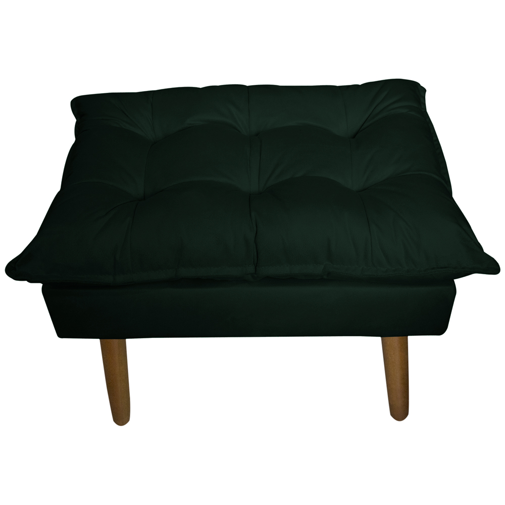 Kit 2 Puff Decorativo para Sala de Estar Opala Suede Verde - Montanaris Decor