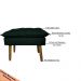 Kit 2 Puff Decorativo para Sala de Estar Opala Suede Verde - Montanaris Decor