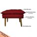 Kit 2 Puff Decorativo para Sala de Estar Opala Suede Vermelho - Montanaris Decor