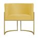 Kit 3 Poltronas Decorativa Sala de Estar Luana Base Gold Suede Amarelo - Montanaris Decor