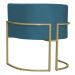 Kit 3 Poltronas Decorativa Sala de Estar Luana Base Gold Suede Azul - Montanaris Decor