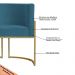 Kit 3 Poltronas Decorativa Sala de Estar Luana Base Gold Suede Azul - Montanaris Decor