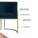 Kit 3 Poltronas Decorativa Sala de Estar Luana Base Gold Suede Azul Marinho - Montanaris Decor