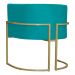 Kit 3 Poltronas Decorativa Sala de Estar Luana Base Gold Suede Azul Turquesa - Montanaris Decor
