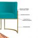 Kit 3 Poltronas Decorativa Sala de Estar Luana Base Gold Suede Azul Turquesa - Montanaris Decor