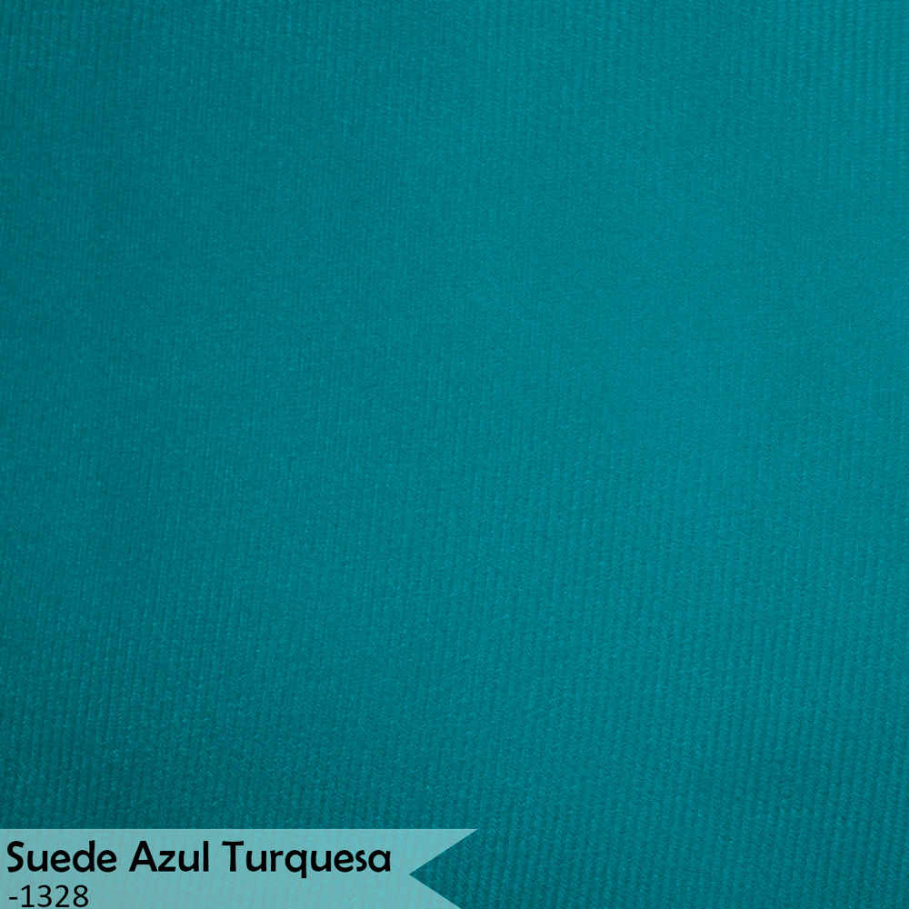 Kit 3 Poltronas Decorativa Sala de Estar Luana Base Gold Suede Azul Turquesa - Montanaris Decor