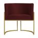 Kit 3 Poltronas Decorativa Sala de Estar Luana Base Gold Suede Bordô - Montanaris Decor