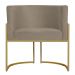 Kit 3 Poltronas Decorativa Sala de Estar Luana Base Gold Suede Cappuccino - Montanaris Decor