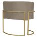 Kit 3 Poltronas Decorativa Sala de Estar Luana Base Gold Suede Cappuccino - Montanaris Decor