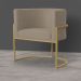 Kit 3 Poltronas Decorativa Sala de Estar Luana Base Gold Suede Cappuccino - Montanaris Decor