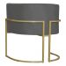 Kit 3 Poltronas Decorativa Sala de Estar Luana Base Gold Suede Cinza - Montanaris Decor