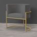 Kit 3 Poltronas Decorativa Sala de Estar Luana Base Gold Suede Cinza - Montanaris Decor