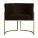 Kit 3 Poltronas Decorativa Sala de Estar Luana Base Gold Suede Marrom - Montanaris Decor