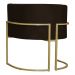 Kit 3 Poltronas Decorativa Sala de Estar Luana Base Gold Suede Marrom - Montanaris Decor