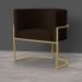 Kit 3 Poltronas Decorativa Sala de Estar Luana Base Gold Suede Marrom - Montanaris Decor