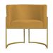 Kit 3 Poltronas Decorativa Sala de Estar Luana Base Gold Suede Mostarda - Montanaris Decor