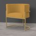 Kit 3 Poltronas Decorativa Sala de Estar Luana Base Gold Suede Mostarda - Montanaris Decor
