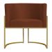 Kit 3 Poltronas Decorativa Sala de Estar Luana Base Gold Suede Terracota - Montanaris Decor