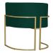 Kit 3 Poltronas Decorativa Sala de Estar Luana Base Gold Suede Verde - Montanaris Decor
