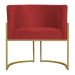 Kit 3 Poltronas Decorativa Sala de Estar Luana Base Gold Suede Vermelho - Montanaris Decor
