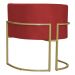 Kit 3 Poltronas Decorativa Sala de Estar Luana Base Gold Suede Vermelho - Montanaris Decor