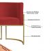 Kit 3 Poltronas Decorativa Sala de Estar Luana Base Gold Suede Vermelho - Montanaris Decor