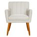 Kit 3 Poltronas Decorativa para Sala de Estar Cecília Linho Bege - Montanaris Decor