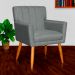 Kit 3 Poltronas Decorativa para Sala de Estar Cecília Linho Cinza - Montanaris Decor