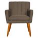 Kit 3 Poltronas Decorativa para Sala de Estar Cecília Linho Marrom - Montanaris Decor