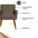 Kit 3 Poltronas Decorativa para Sala de Estar Cecília Linho Marrom - Montanaris Decor