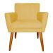 Kit 3 Poltronas Decorativa para Sala de Estar Cecília Suede Amarelo - Montanaris Decor