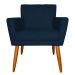 Kit 3 Poltronas Decorativa para Sala de Estar Cecília Suede Azul Marinho - Montanaris Decor