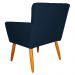 Kit 3 Poltronas Decorativa para Sala de Estar Cecília Suede Azul Marinho - Montanaris Decor