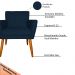Kit 3 Poltronas Decorativa para Sala de Estar Cecília Suede Azul Marinho - Montanaris Decor