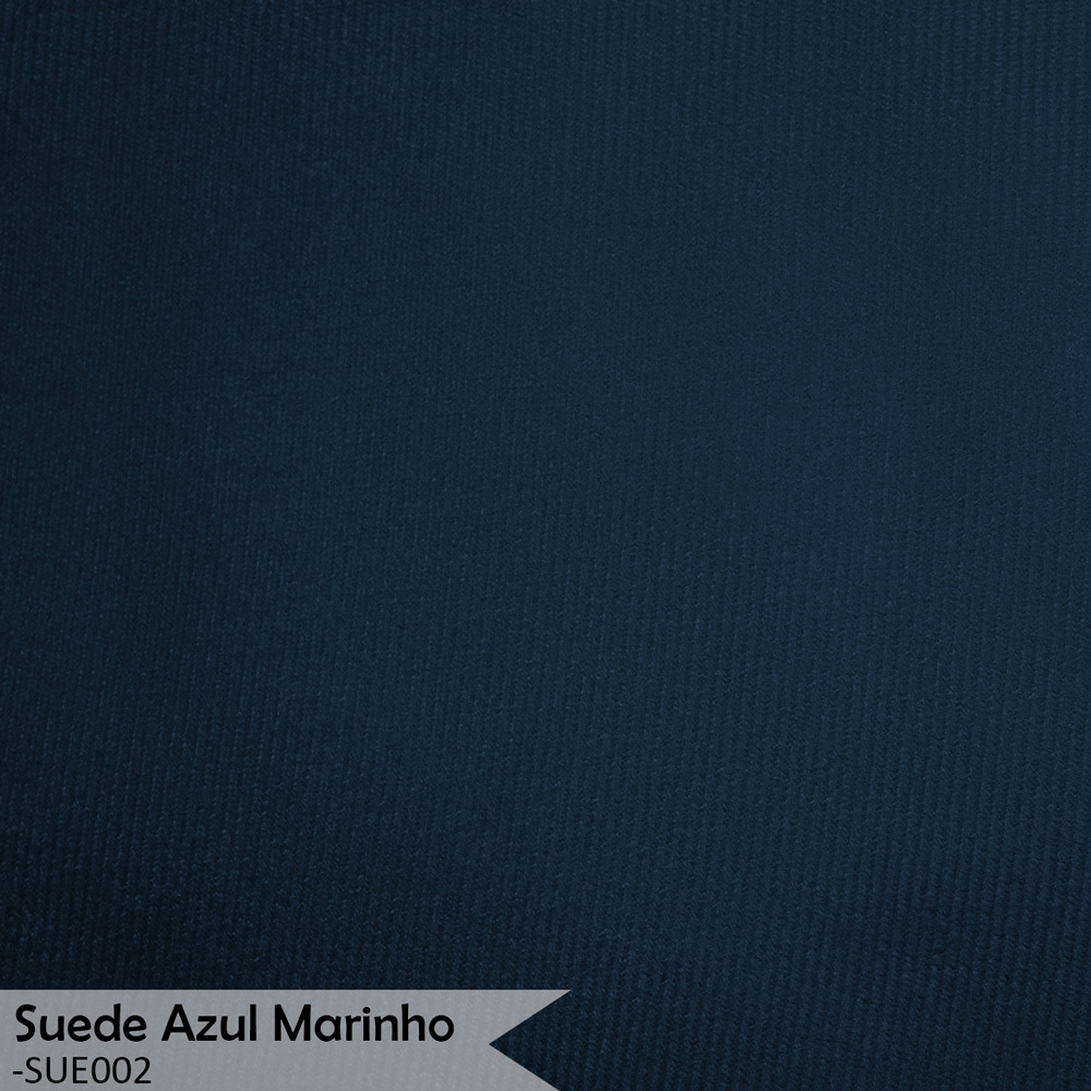 Kit 3 Poltronas Decorativa para Sala de Estar Cecília Suede Azul Marinho - Montanaris Decor