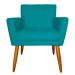Kit 3 Poltronas Decorativa para Sala de Estar Cecília Suede Azul Turquesa - Montanaris Decor