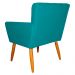 Kit 3 Poltronas Decorativa para Sala de Estar Cecília Suede Azul Turquesa - Montanaris Decor