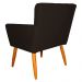 Kit 3 Poltronas Decorativa para Sala de Estar Cecília Suede Marrom- Montanaris Decor