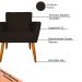 Kit 3 Poltronas Decorativa para Sala de Estar Cecília Suede Marrom- Montanaris Decor