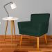Kit 3 Poltronas Decorativa para Sala de Estar Cecília Suede Verde - Montanaris Decor
