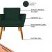 Kit 3 Poltronas Decorativa para Sala de Estar Cecília Suede Verde - Montanaris Decor