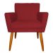 Kit 3 Poltronas Decorativa para Sala de Estar Cecília Suede Vermelho - Montanaris Decor