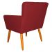 Kit 3 Poltronas Decorativa para Sala de Estar Cecília Suede Vermelho - Montanaris Decor