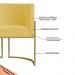 Kit 4 Poltronas Decorativa Sala de Estar Luana Base Gold Suede Amarelo - Montanaris Decor