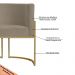 Kit 4 Poltronas Decorativa Sala de Estar Luana Base Gold Suede Cappuccino - Montanaris Decor