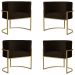 Kit 4 Poltronas Decorativa Sala de Estar Luana Base Gold Suede Marrom - Montanaris Decor